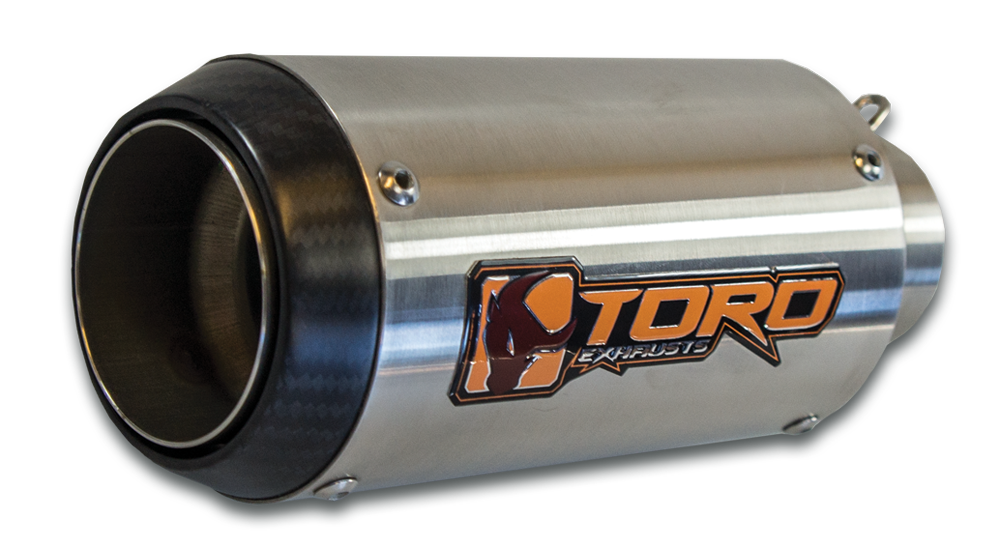 Toro GP Exhaust With The Matt Carbon Cap and Brushed Steel Body Finish